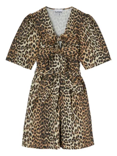 knot leopard-print dress by GANNI
