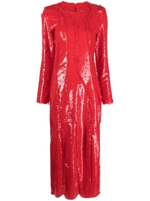 lace-embellished sequinned gown by GANNI