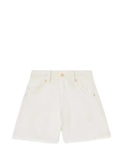 lace-trim denim shorts by GANNI