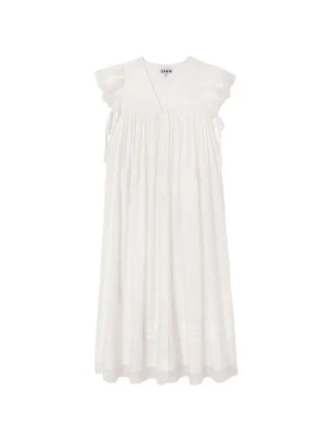 lace-trim ruffled dress by GANNI