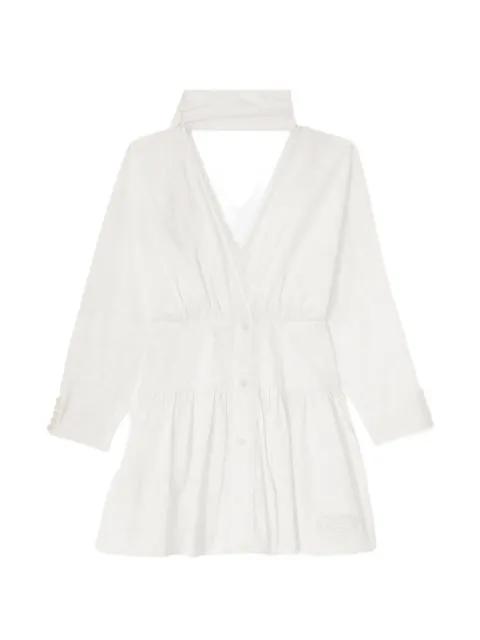 lace-trim wrap-style mini dress by GANNI