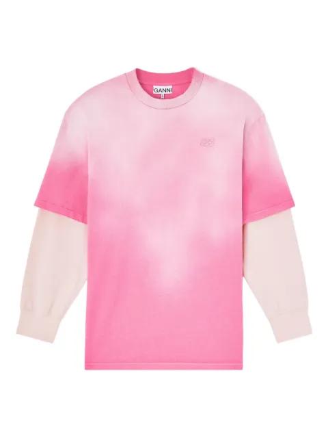 layered logo-detail T-shirt by GANNI