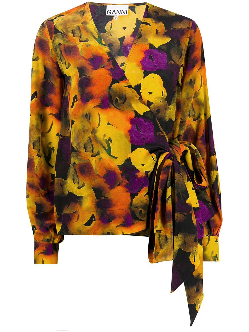 lemon wrap blouse by GANNI