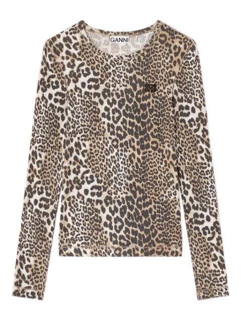 leopard long-sleeve top by GANNI