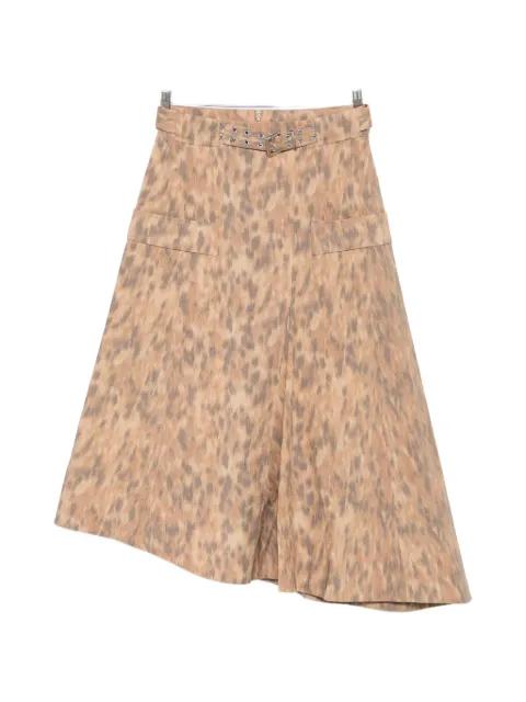 leopard-print belted skirt by GANNI