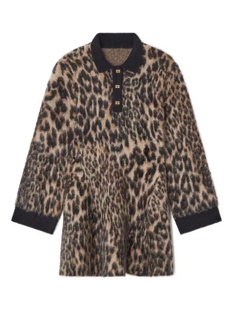 leopard-print button mini dress by GANNI