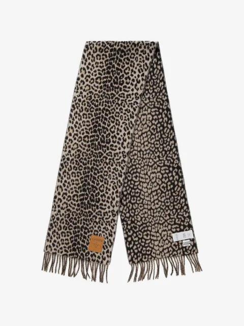 leopard-print fringed scarf by GANNI