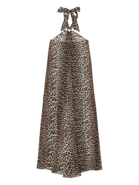 leopard-print halter dress by GANNI