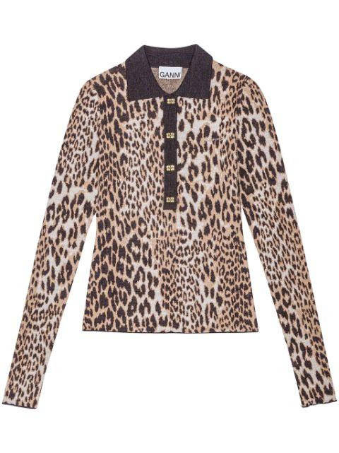 leopard print long sleeve top by GANNI