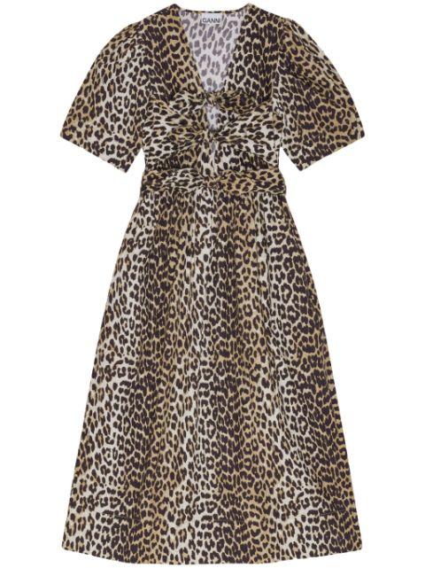 leopard-print midi dress by GANNI