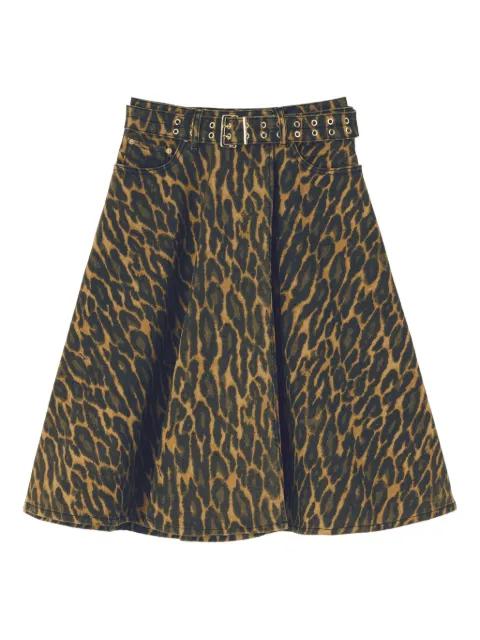 leopard-print midi skirt by GANNI
