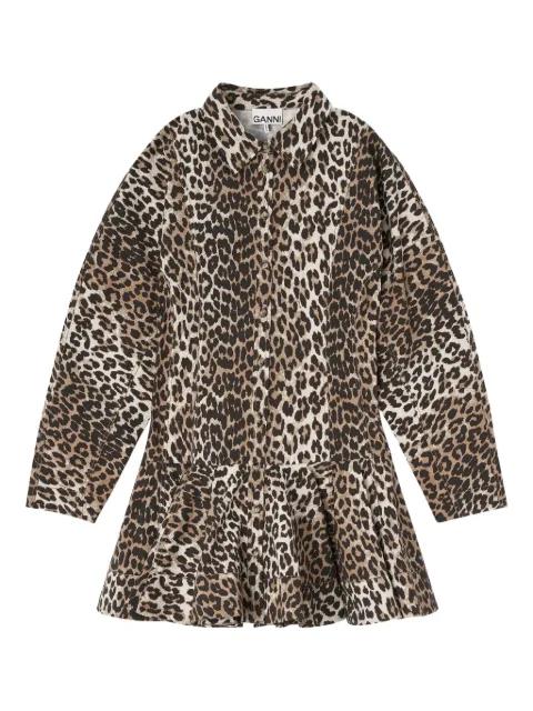 leopard-print mini dress by GANNI
