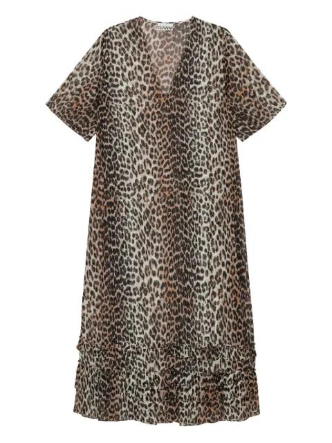 leopard-print ruffled dress by GANNI
