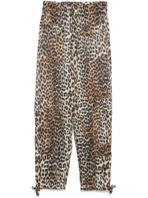 leopard-print satin trousers by GANNI
