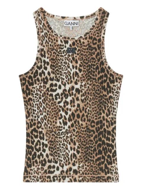 leopard-print tank top by GANNI