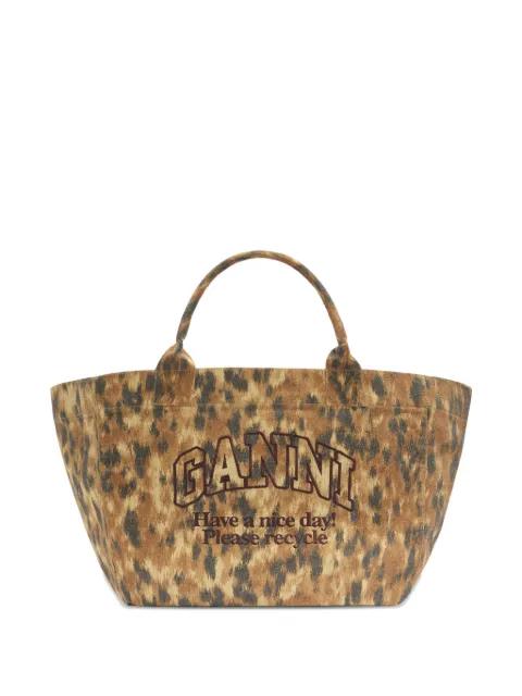 leopard-print tote bag by GANNI
