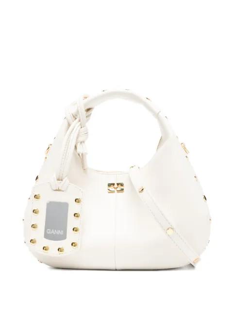 logo-detail studs tote bag by GANNI