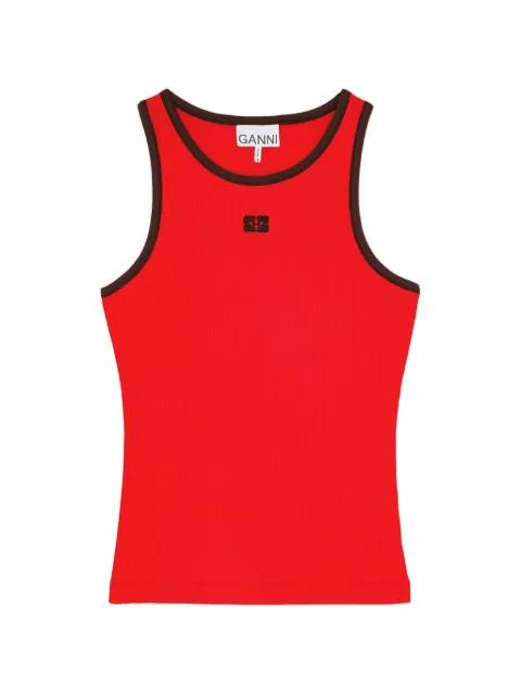 logo-detail tank top by GANNI