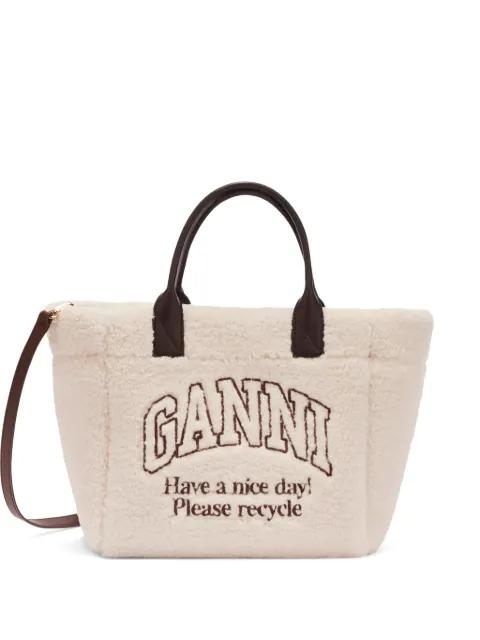logo-detail tote bag by GANNI