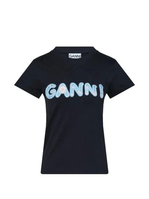 logo-embroidered T-shirt by GANNI