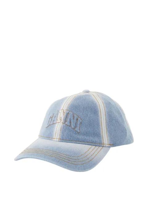 logo-embroidered denim cap by GANNI