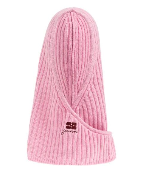logo-embroidered knitted hat by GANNI