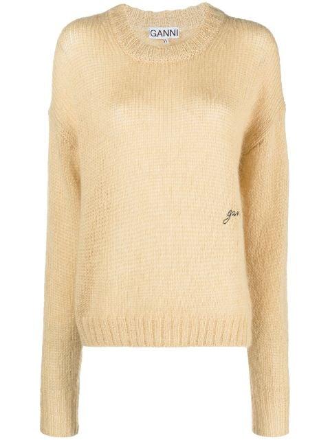 logo-embroidered knitted jumper by GANNI