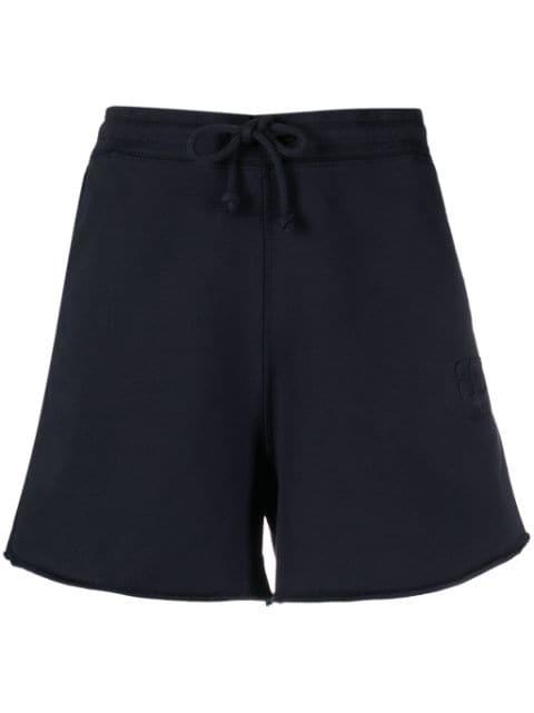 logo-embroidered track shorts by GANNI