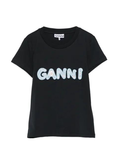 logo-embroidery T-shirt by GANNI