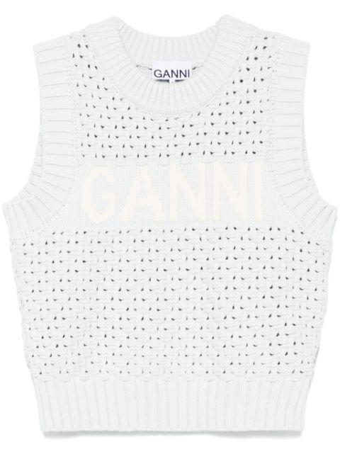logo-intarsia vest by GANNI