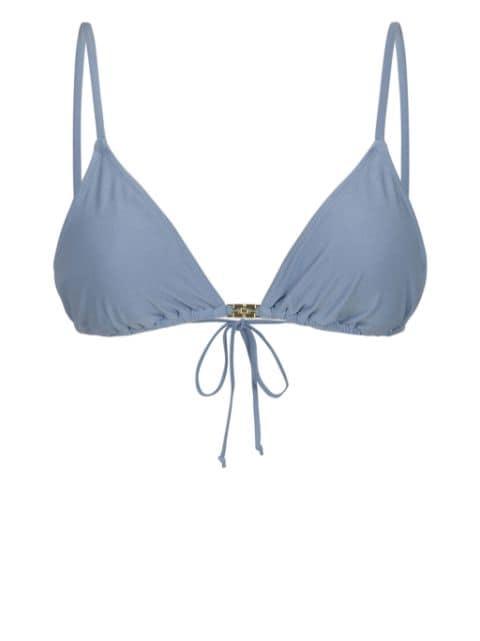 logo-plaque bikini top by GANNI