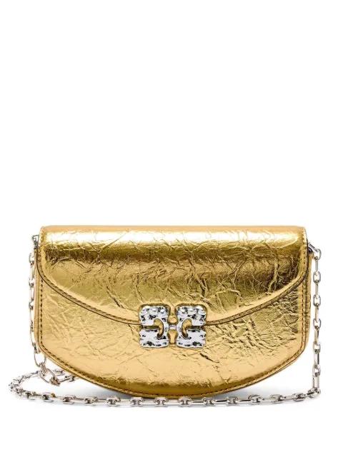 logo-plaque chain cross body bag by GANNI
