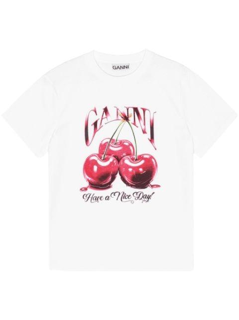 logo-print graphic T-shirt by GANNI
