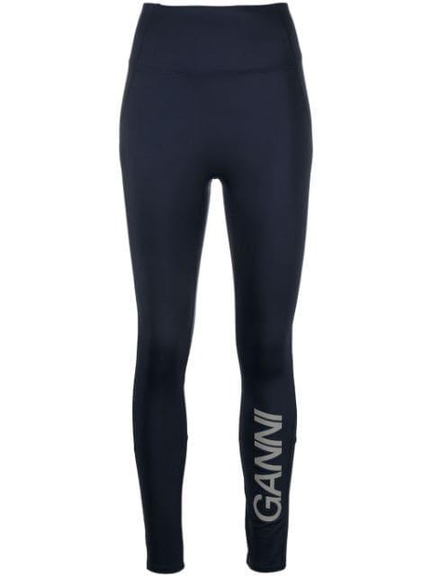 logo-print panelled leggings by GANNI