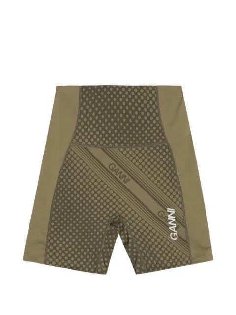 logo-print performance shorts by GANNI