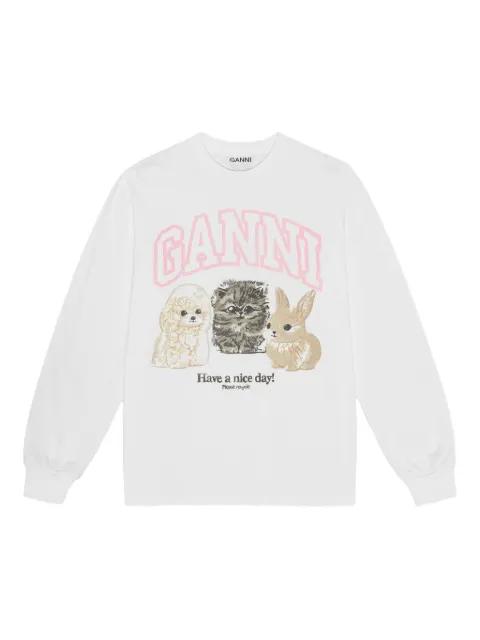 logo-print sweatshirt by GANNI