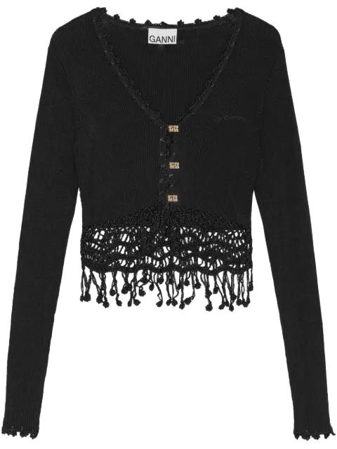 macramé-detailing cardigan by GANNI