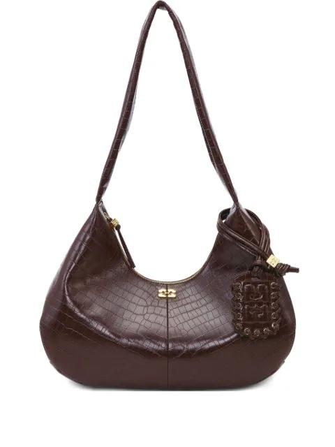 medium croc-embossed shoulder bag by GANNI