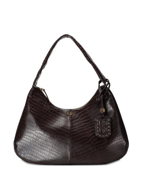 medium crocodile-embossed shoulder bag by GANNI