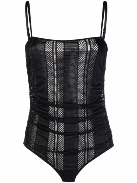 mesh gathered bodysuit by GANNI