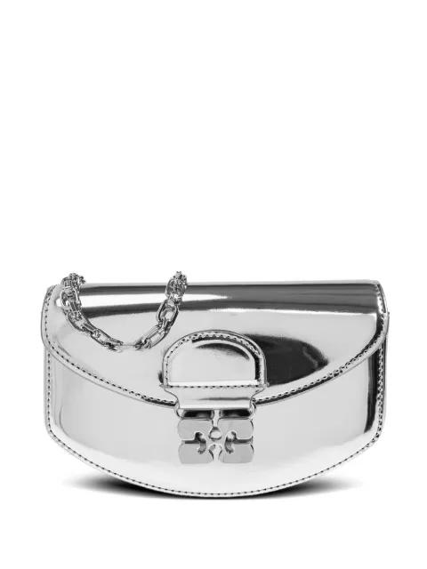metallic-effect clasp chain mini bag by GANNI