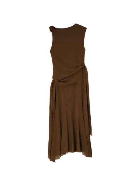 midi knot detail asymmetric dress by GANNI