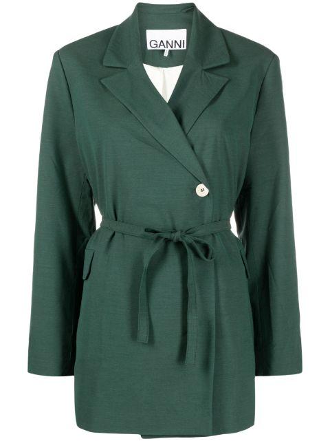 off-centre belted blazer by GANNI