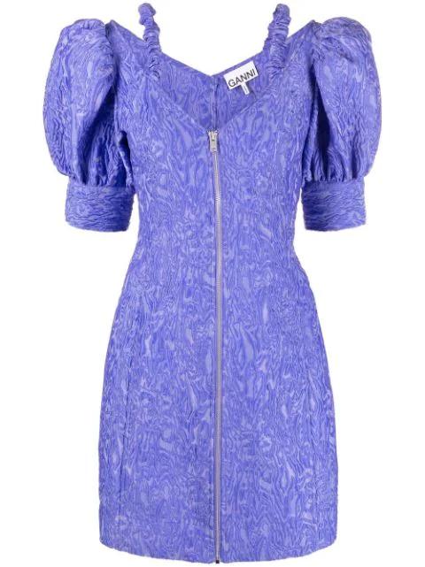 open V-neck mini dress by GANNI