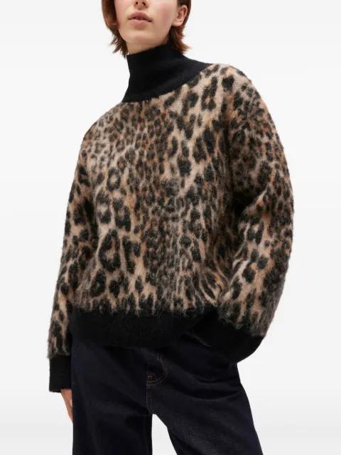 open-back leopard-print sweater by GANNI