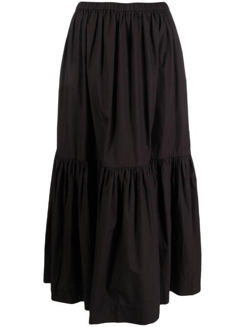 organic cotton flounced maxi skirt by GANNI
