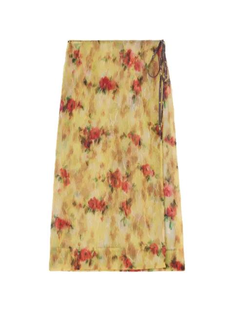 organza wrap midi skirt by GANNI