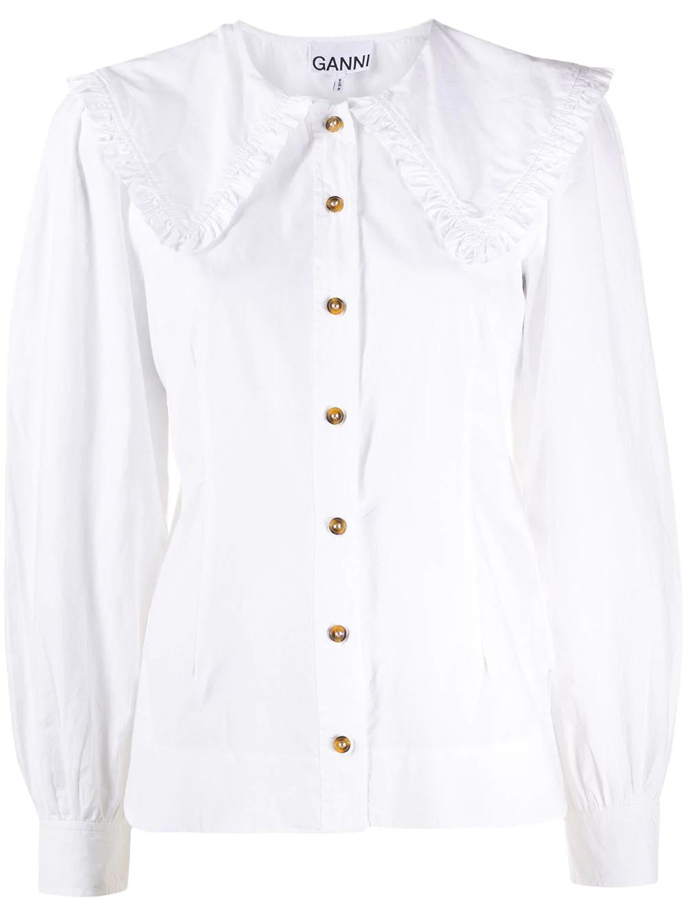 oversized-collar buttoned blouse by GANNI