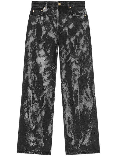 painterly-print palazzo trousers by GANNI