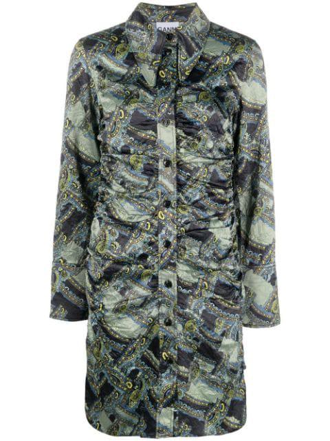 paisley-print button-up dress by GANNI